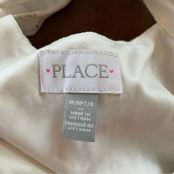 Place Girls Cream Lace High-low Dress with Brown Belt Size M/ 7-8 - Picture 5 of 8